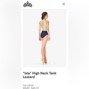 Mariia Dancewear Mint & Navy Leotard (size petite adult-XS)